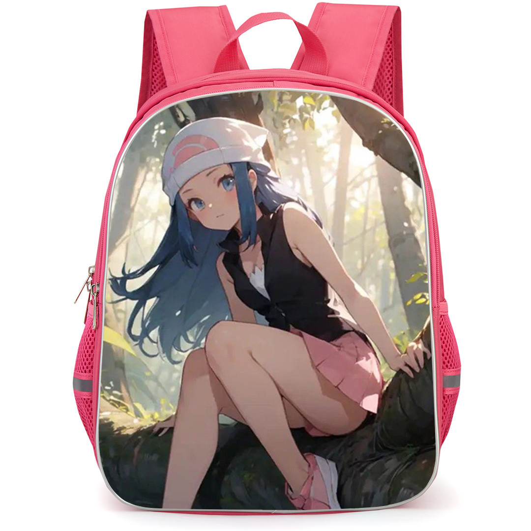 Pokemon Dawn Backpack School Bag StudentPack - Pokemon Dawn Sitting On The Thick Branch Of A Tree Anime Art
