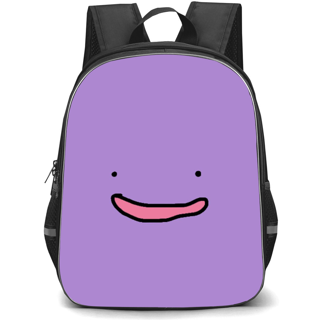 Pokemon Ditto Backpack StudentPack - Ditto Pen Marker Minimalist Art On Purple Background
