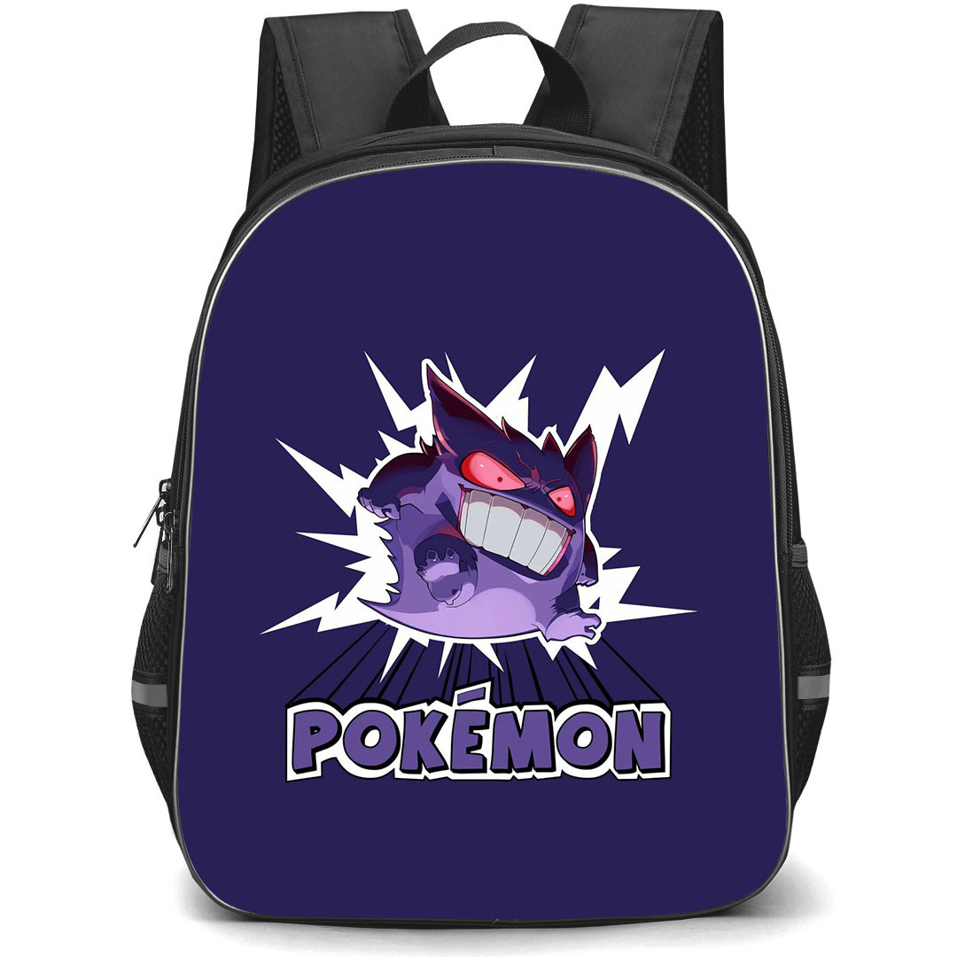 Pokemon Gengar Backpack StudentPack - Gengar Pokemon Word Art On Dark Blue Background