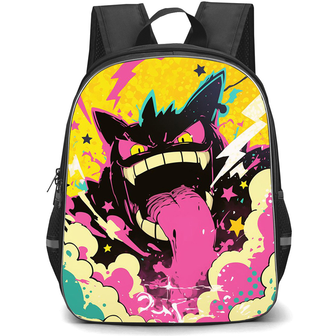 Pokemon Gengar Backpack School Bag StudentPack - Pokemon Gengar Vibrant Pop Art Poster