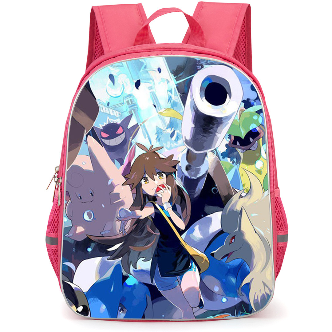 Pokemon Leaf Backpack School Bag StudentPack - Pokemon Leaf Collage Anime Art Poster