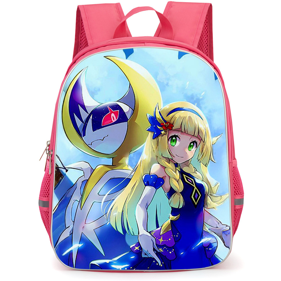 Pokemon Backpack School Bag StudentPack - Pokemon Lillie And Lunala Standing Anime Art Poster
