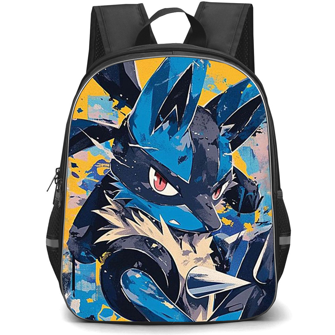 Pokemon Lucario Backpack School Bag StudentPack - Pokemon Lucario Fan Art Poster