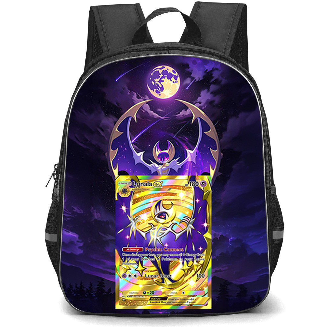 Pokemon Lunala Backpack School Bag StudentPack - Pokemon Lunala Trading Card Game Art Poster