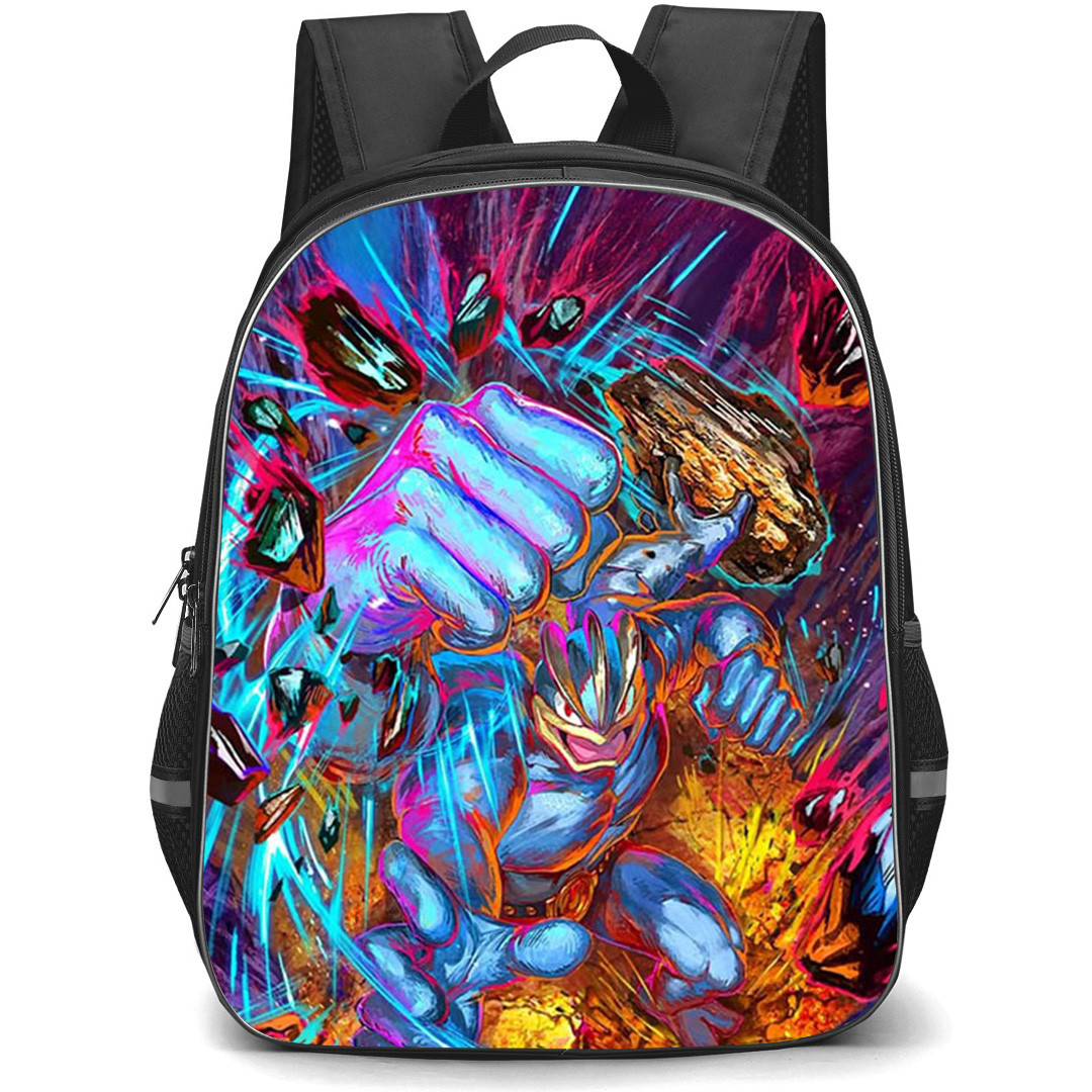 Pokemon Machamp Backpack School Bag StudentPack - Pokemon Machamp Trading Card Game Art Poster