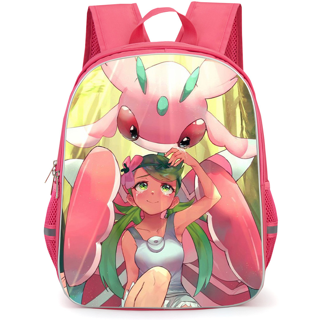 Pokemon Backpack School Bag StudentPack - Pokemon Mallow And Lurantis Sitting Illustration Art Poster