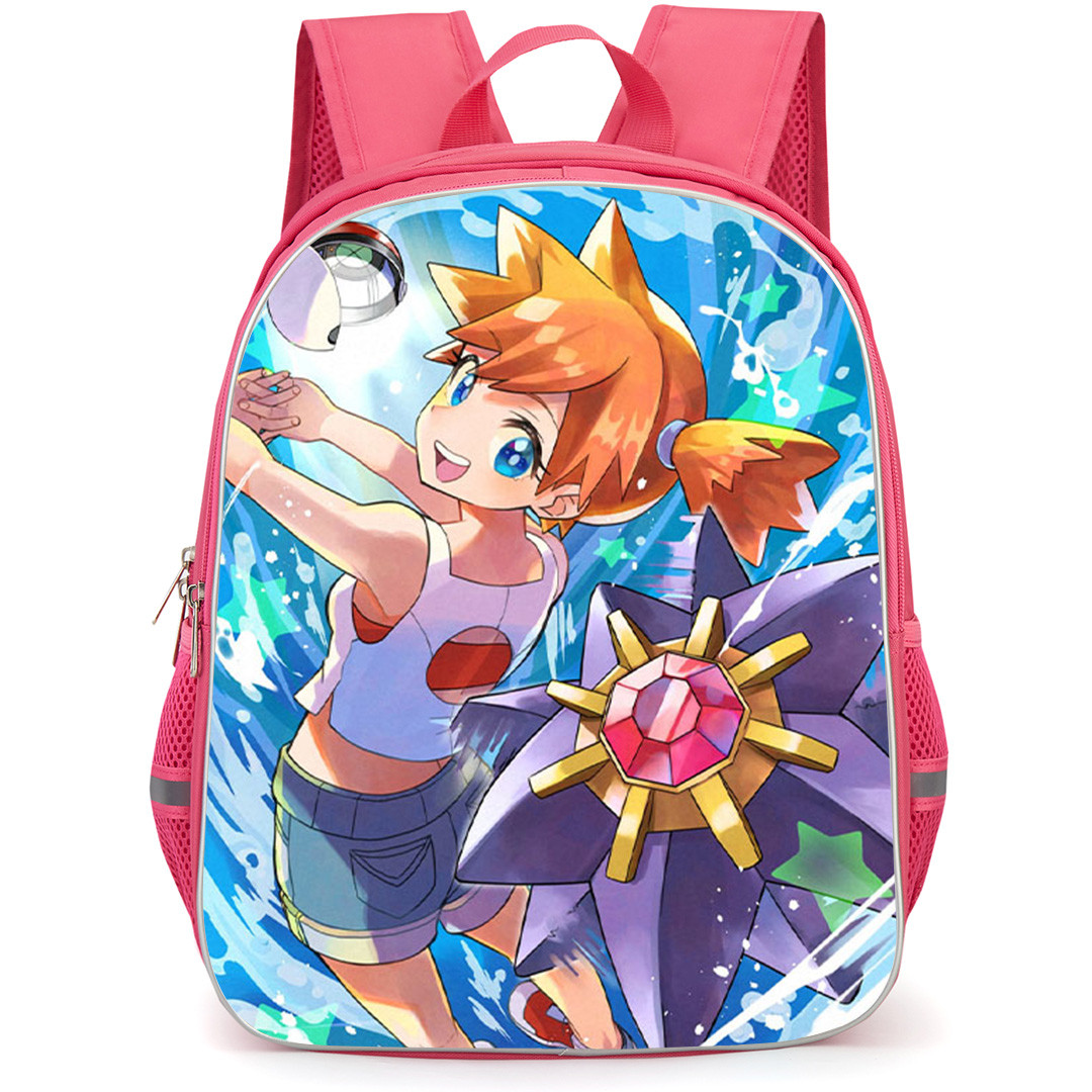 Pokemon Misty Backpack School Bag StudentPack - Pokemon Misty And Starmie Vibrant Illustration Art Poster