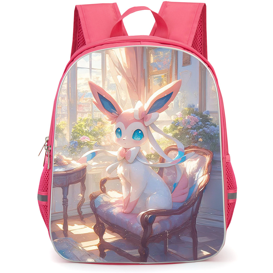 Pokemon Sylveon Backpack School Bag StudentPack - Pokemon Sylveon Sitting On A Sofa Anime Art Poster