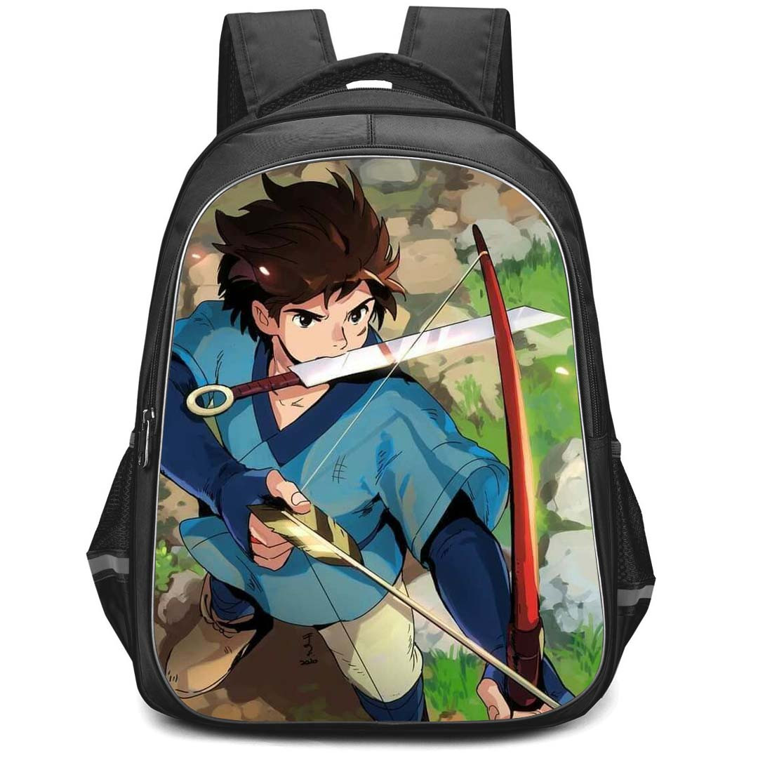 Princess Mononoke Ashitaka Backpack StudentPack - Ashitaka Holding Bow Poster
