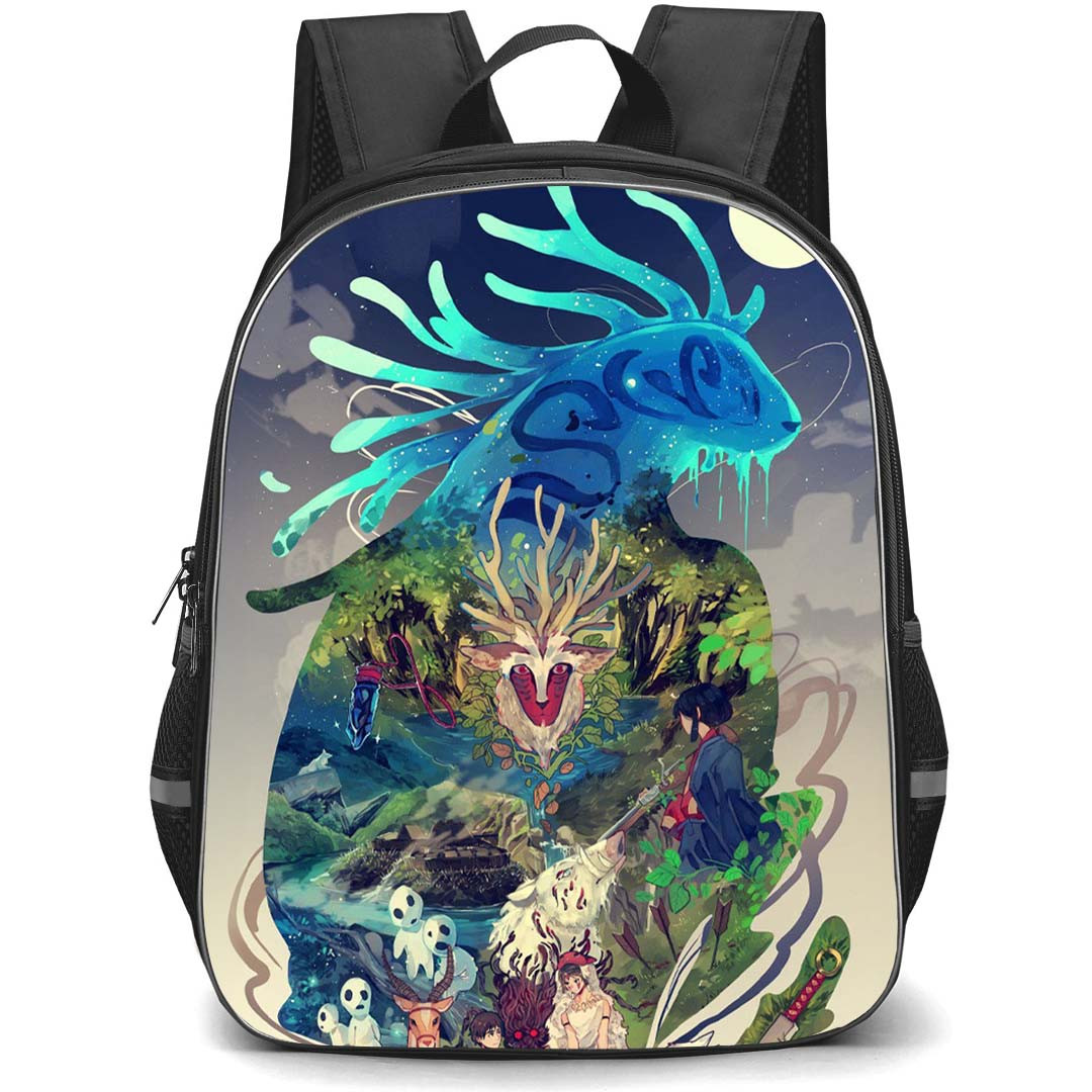Princess Mononoke Backpack StudentPack - Princess Mononoke Illustration Art Poster