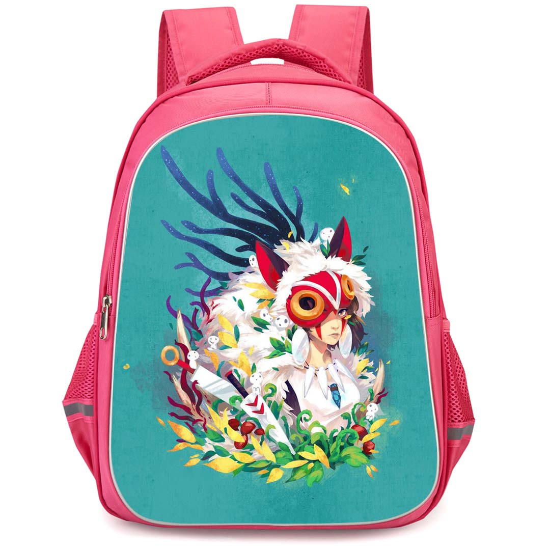 Princess Mononoke San Backpack StudentPack - San Oil Painting On Cyan Background