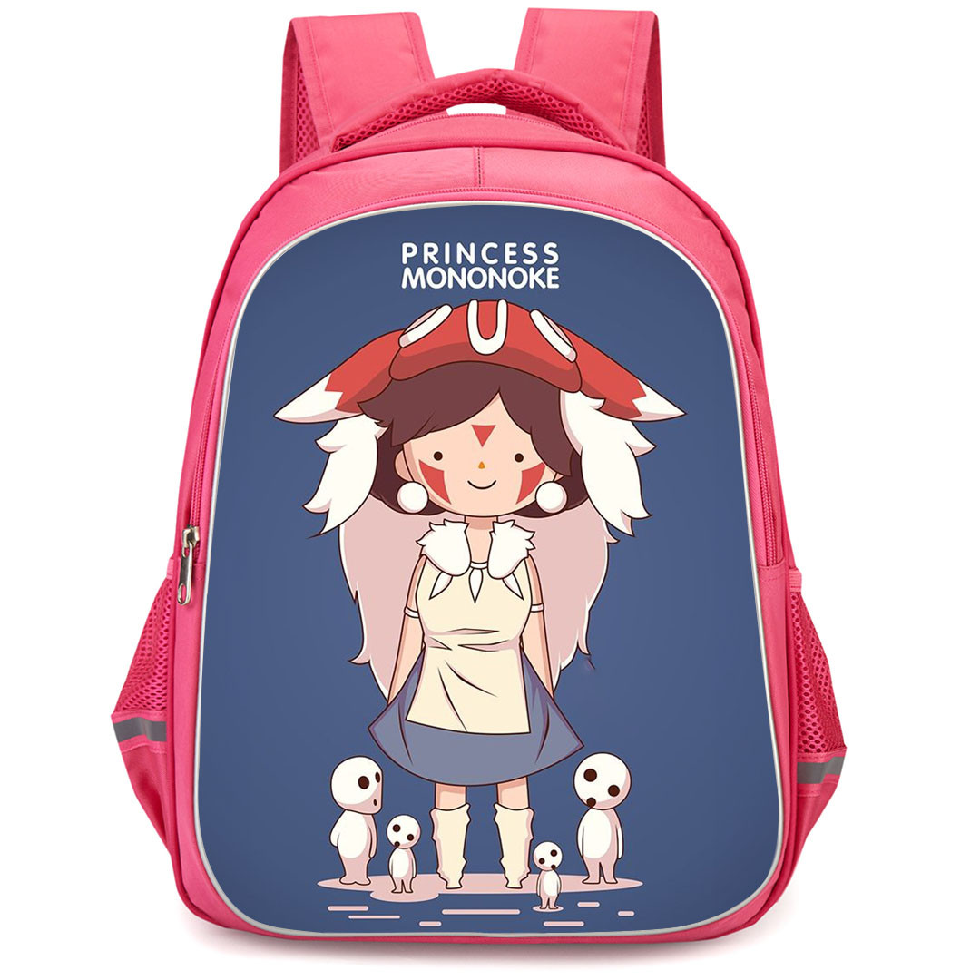 Princess Mononoke San Backpack StudentPack - San Standing On Blue Background