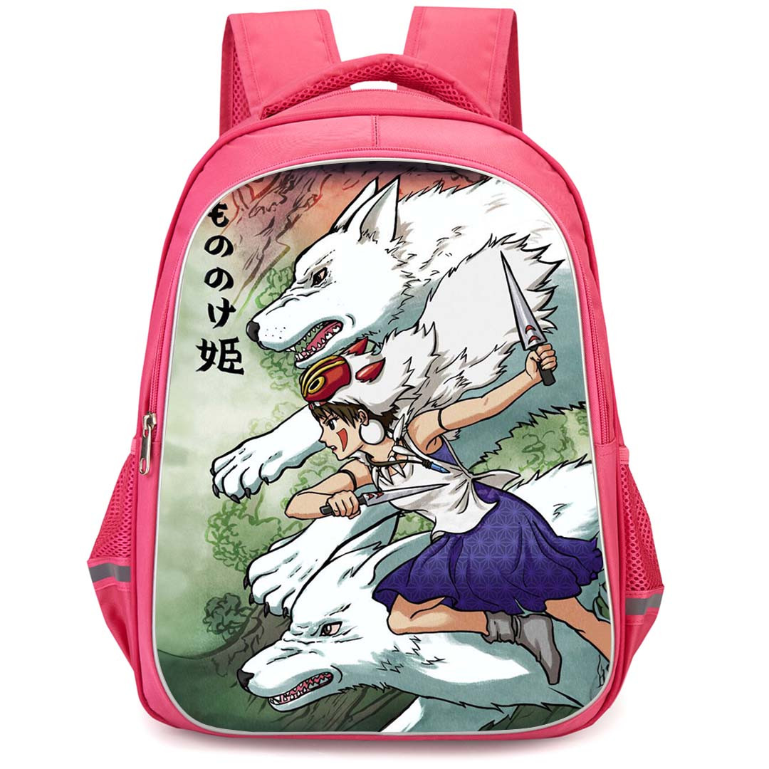 Princess Mononoke Backpack StudentPack - Princess Mononoke San And Moro Running Poster