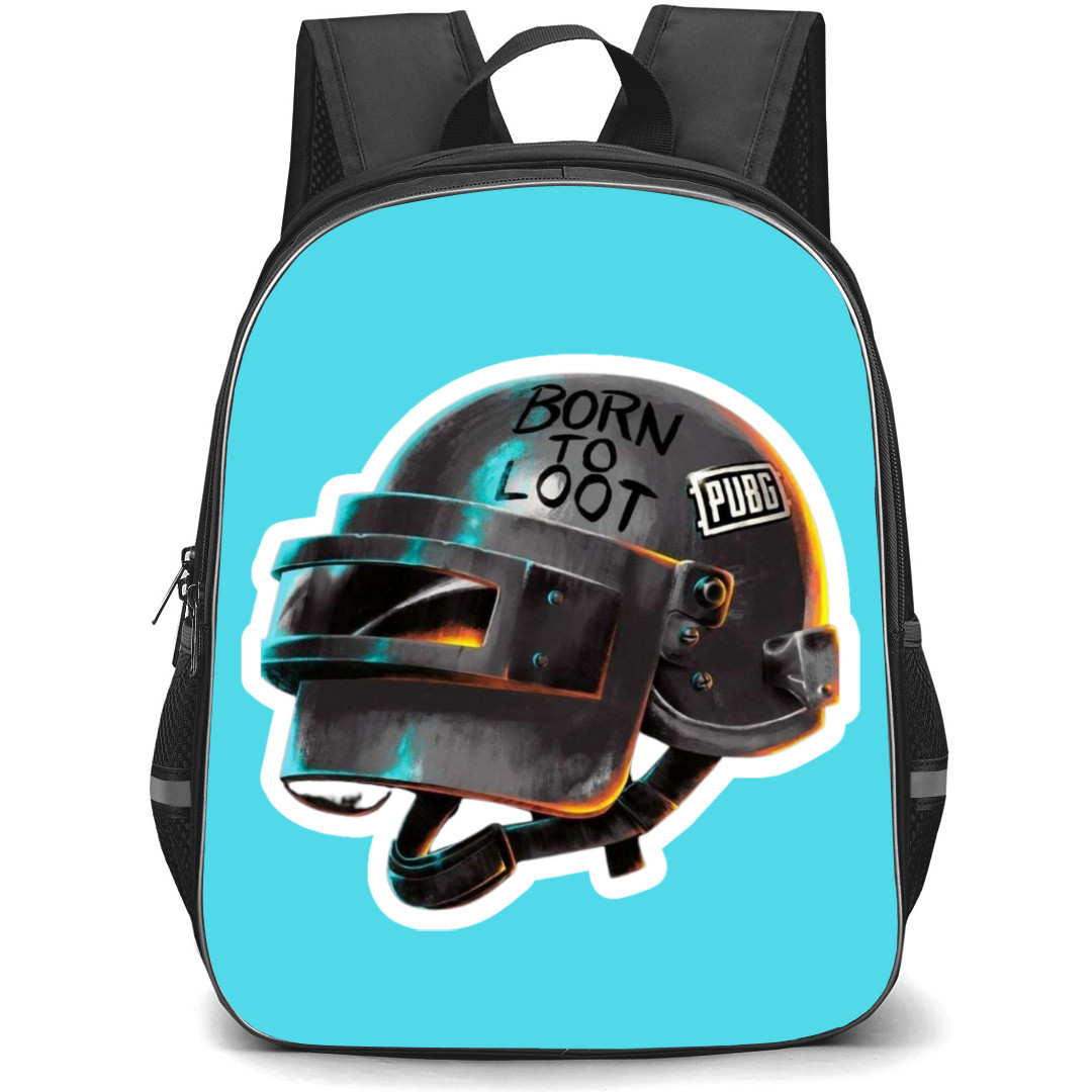 PUBG Backpack StudentPack - PUBG Helmet Born to Loot Sticker Art
