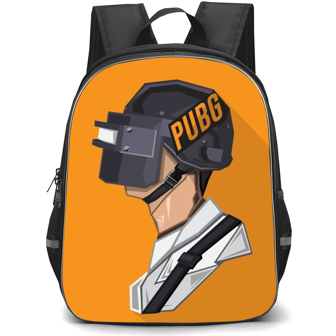 PUBG Backpack StudentPack - PUBG Minimalist PopHead On Orange Background