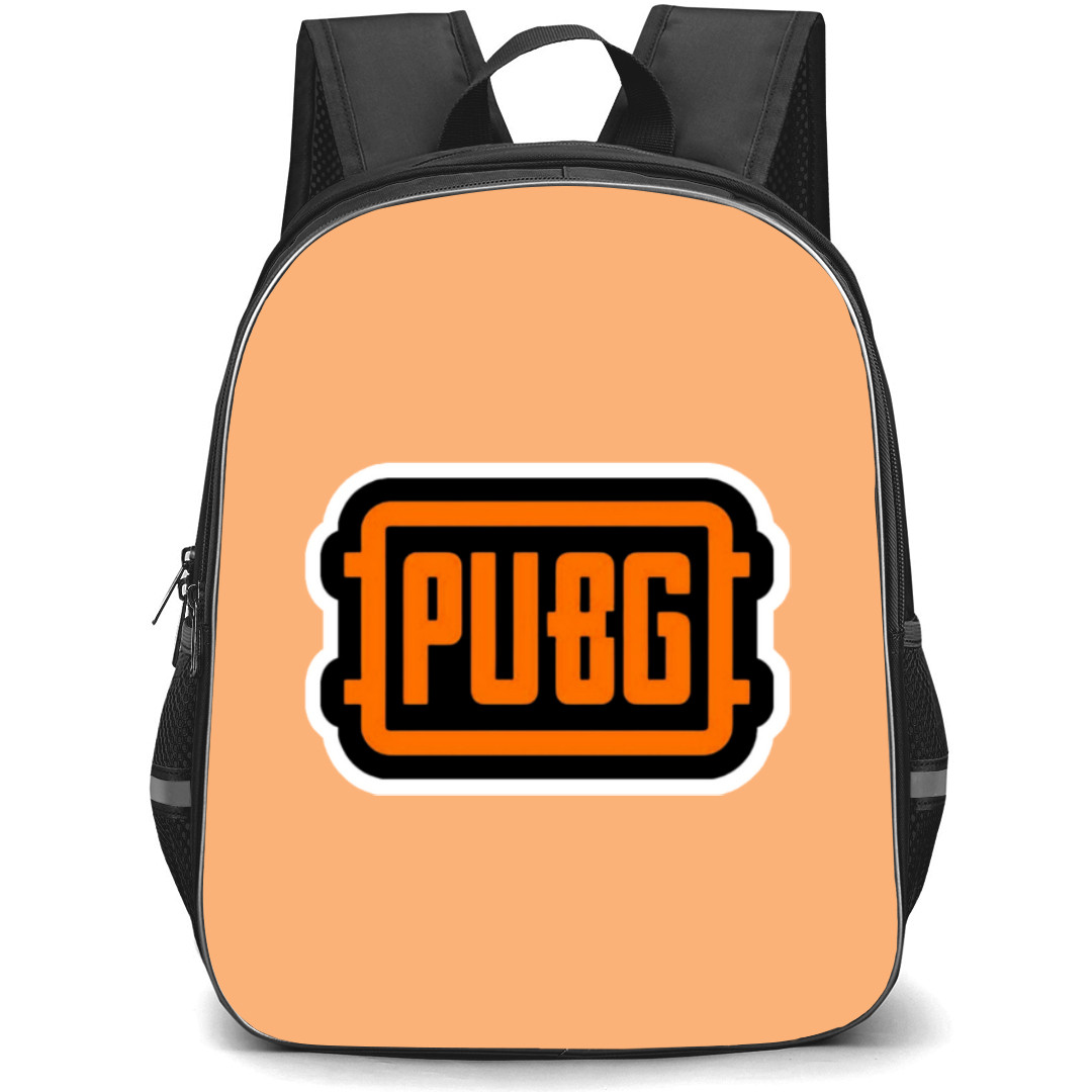 PUBG Backpack StudentPack - PUBG Orange Logo Sticker Art