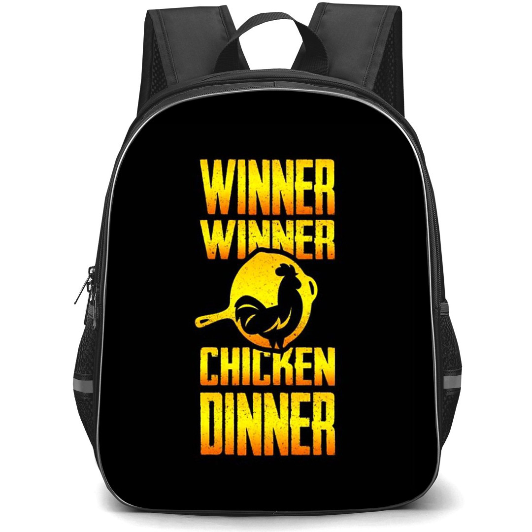 PUBG Backpack StudentPack - PUBG Winner Winner Chicken Dinner Poster On Black Bg