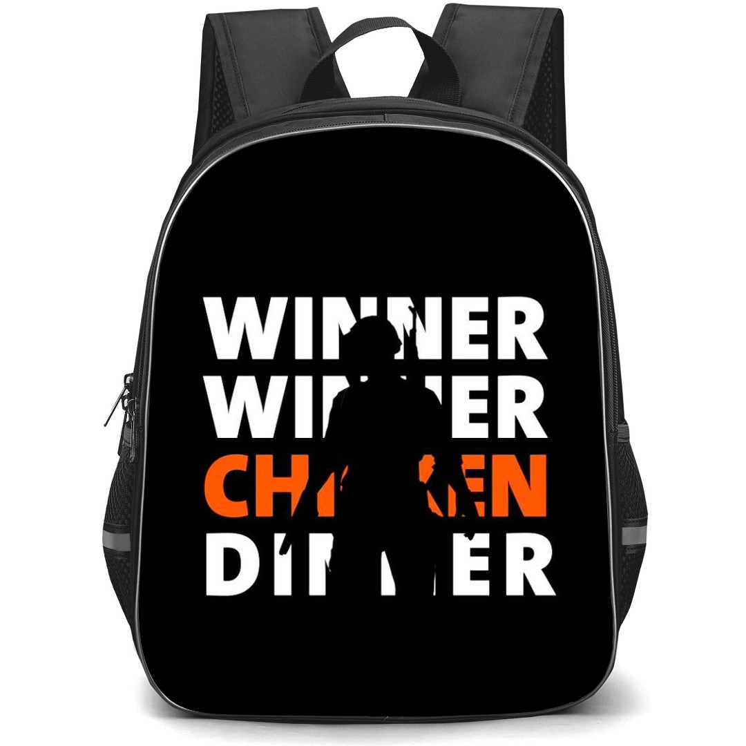 PUBG Backpack StudentPack - PUBG Winner Chicken Dinner Word Art Black Background