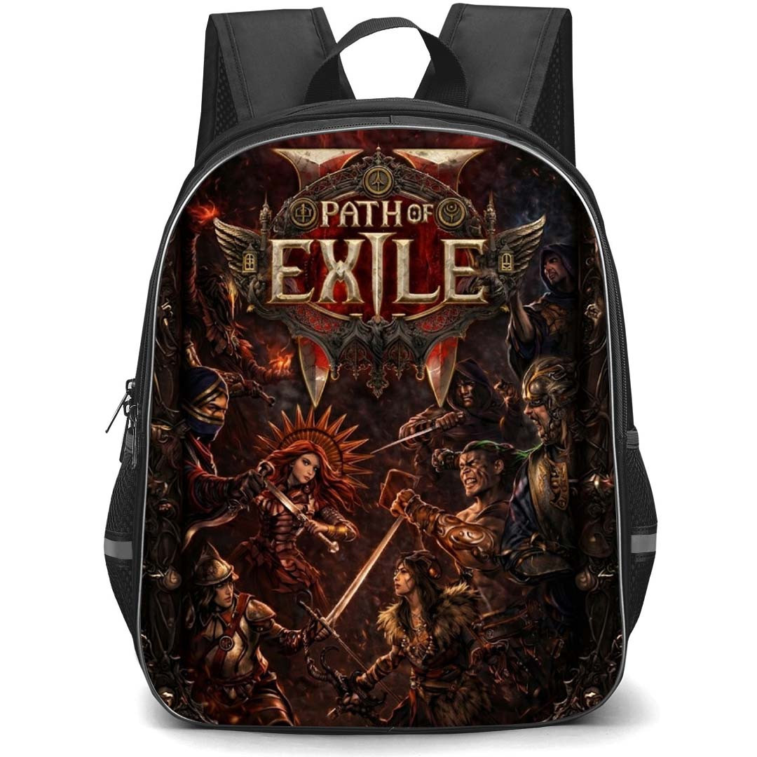 Path Of Exile Backpack School Bag StudentPack - Path Of Exile Characters Illustration Art Poster