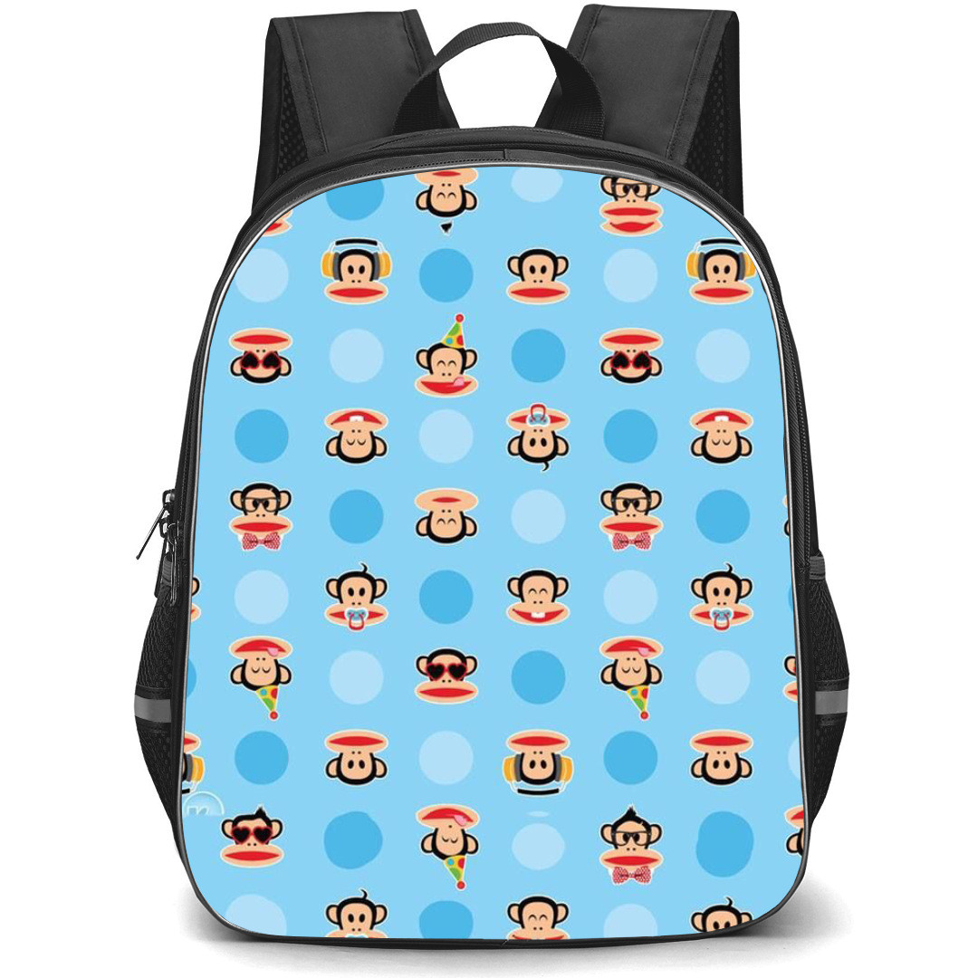 Paul Frank Backpack StudentPack - Monkey with Blue and White Background Pattern Art