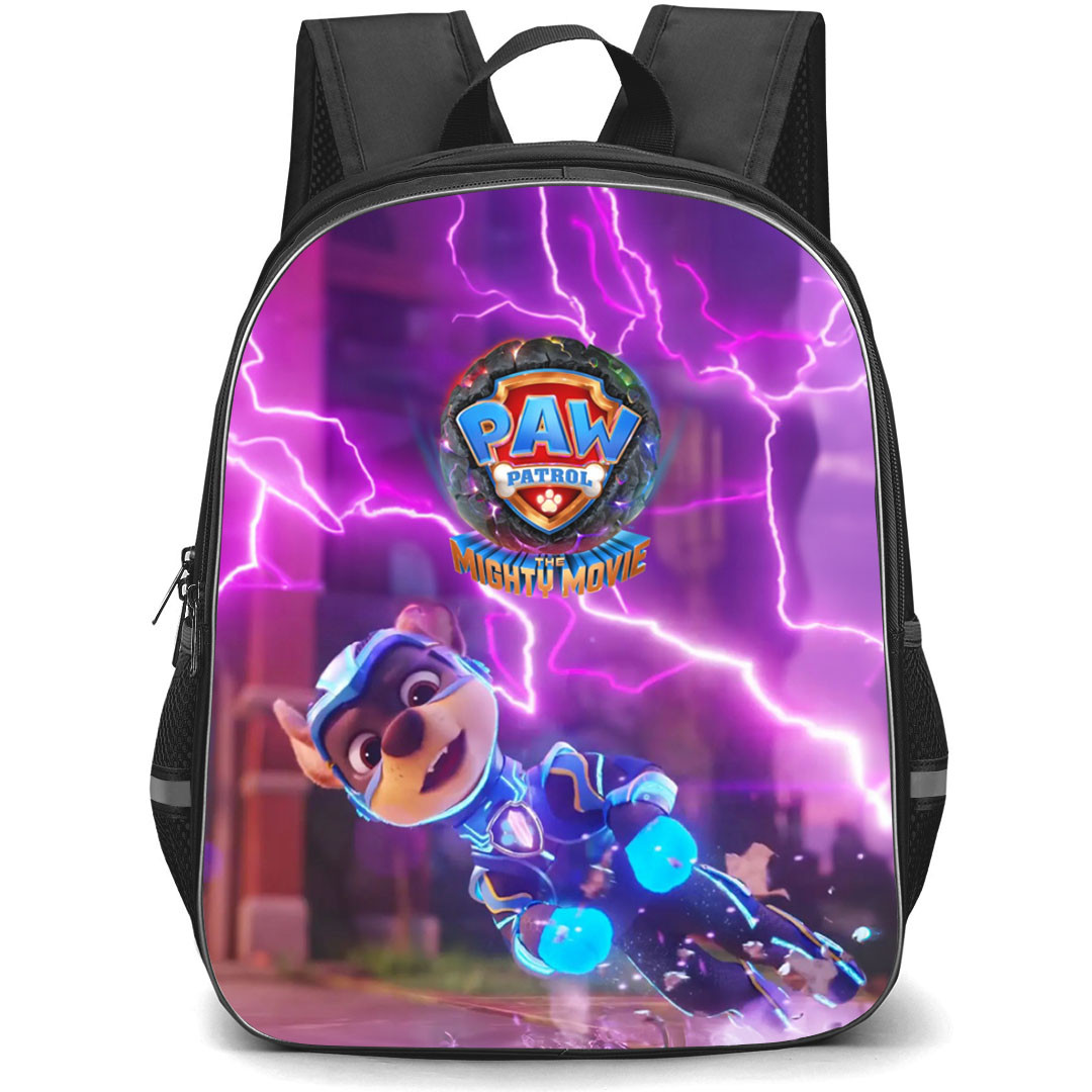 Paw Patrol The Mighty Movie Chase Backpack StudentPack - Chase Running With Lightning