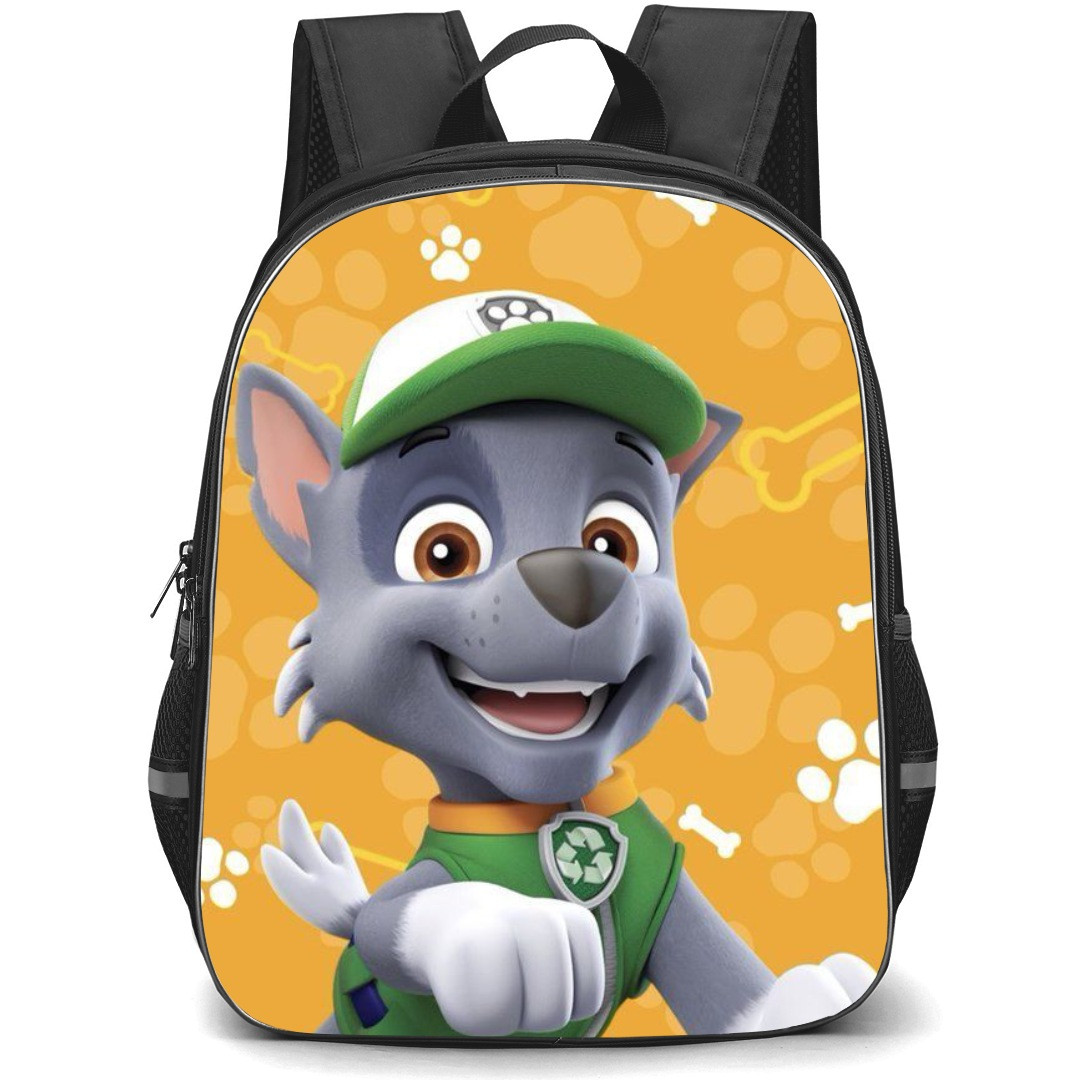 Paw Patrol Rocky School Backpack StudentPack - Rocky Portrait Pattern Art Background