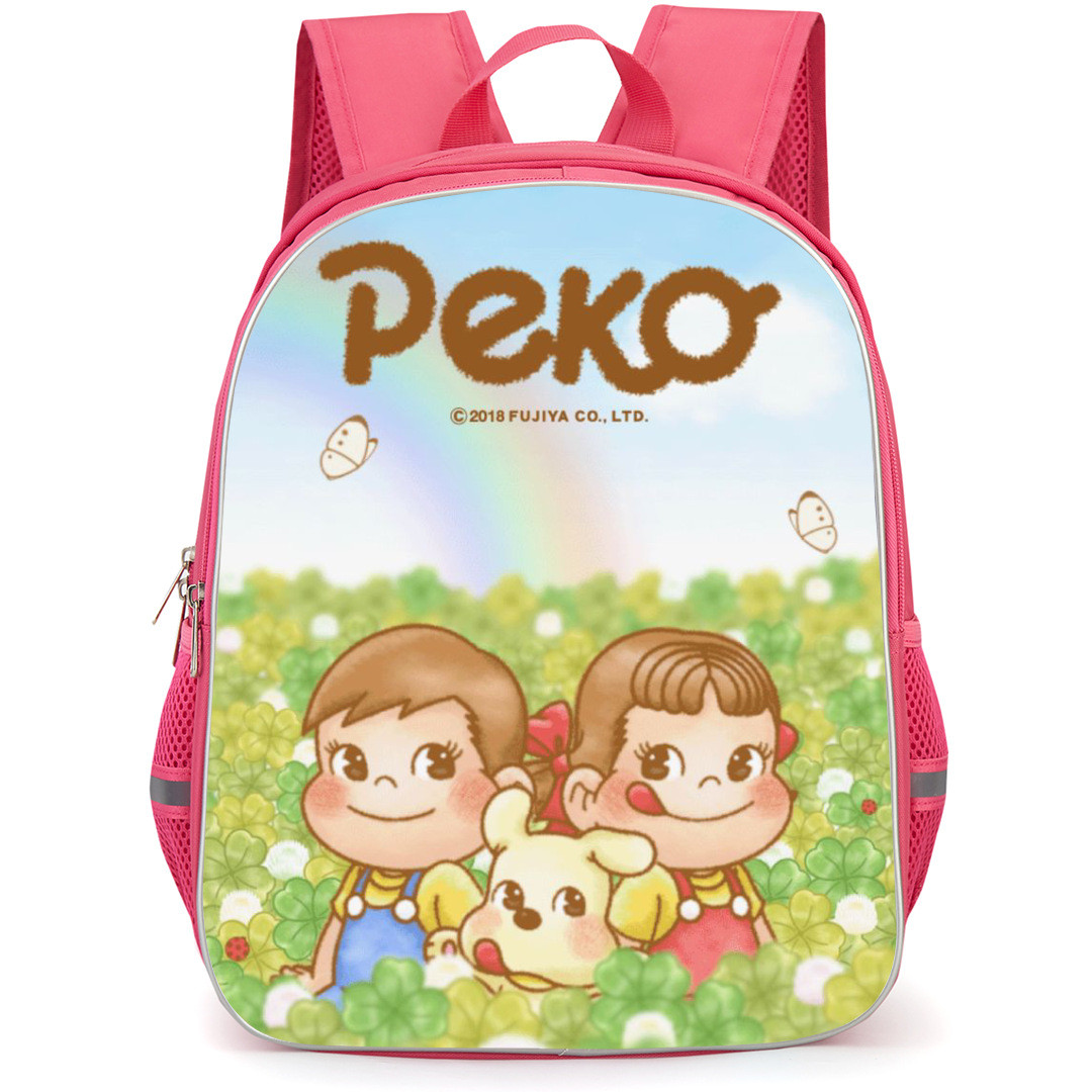 Peko and Poko Backpack StudentPack - Characters in the Middle of Flower Garden Portrait
