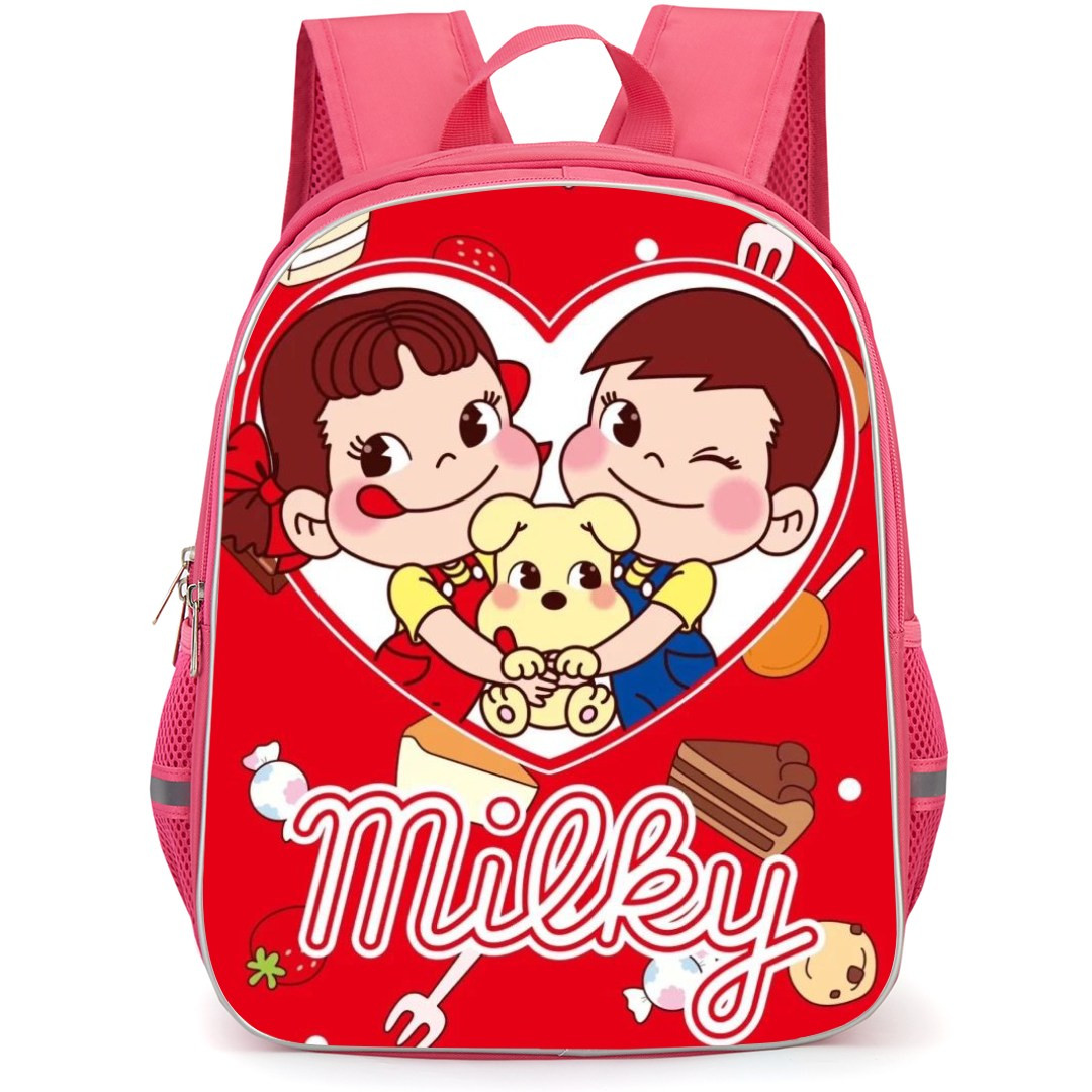 Peko and Poko Backpack StudentPack - Heart Frame with Desserts Pattern Art
