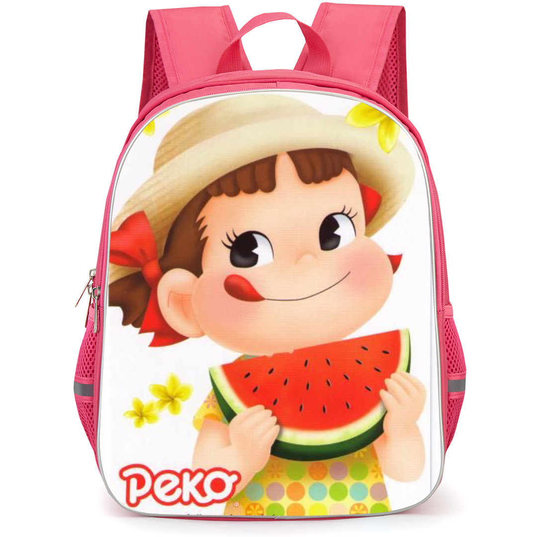 Peko and Poko Backpack StudentPack - Peko Holding a Watermelon Cartoon Art