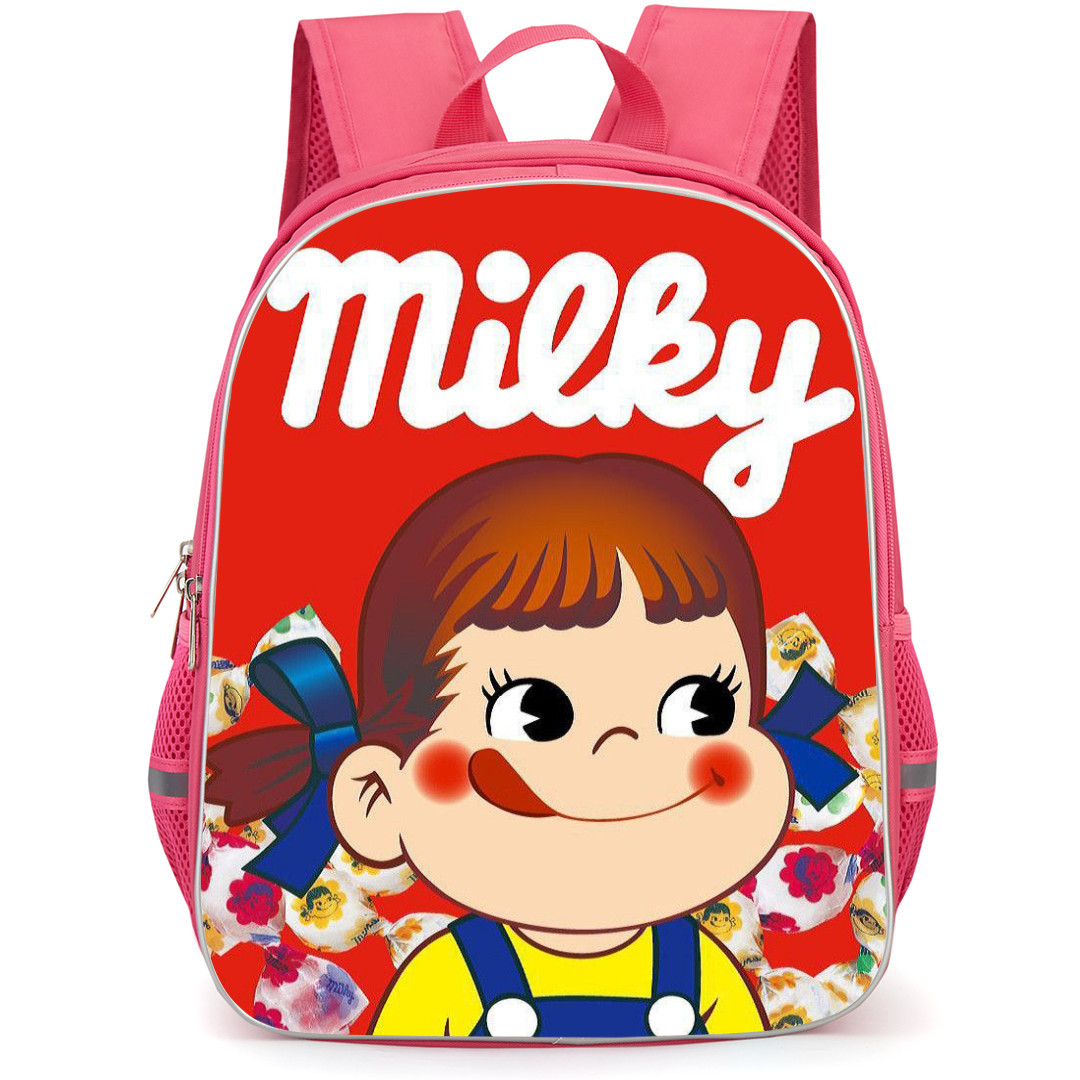 Peko and Poko Backpack StudentPack - Peko with Candies Red Background