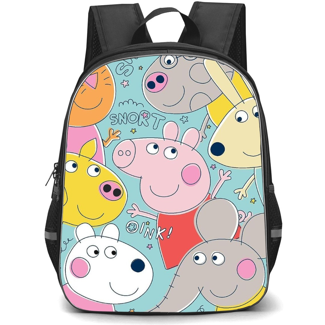 Peppa Pig School Backpack StudentPack - Characters Portrait Green Background