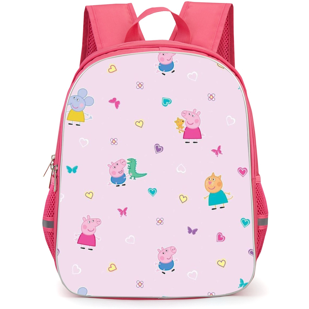Peppa Pig School Backpack StudentPack - Peppa Pig Heart Butterfly Pattern Art