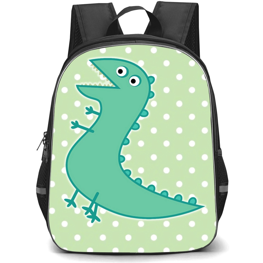 Peppa Pig Mr. Dinosaur School Backpack StudentPack - Mr. Dinosaur Portrait Pattern Art Background