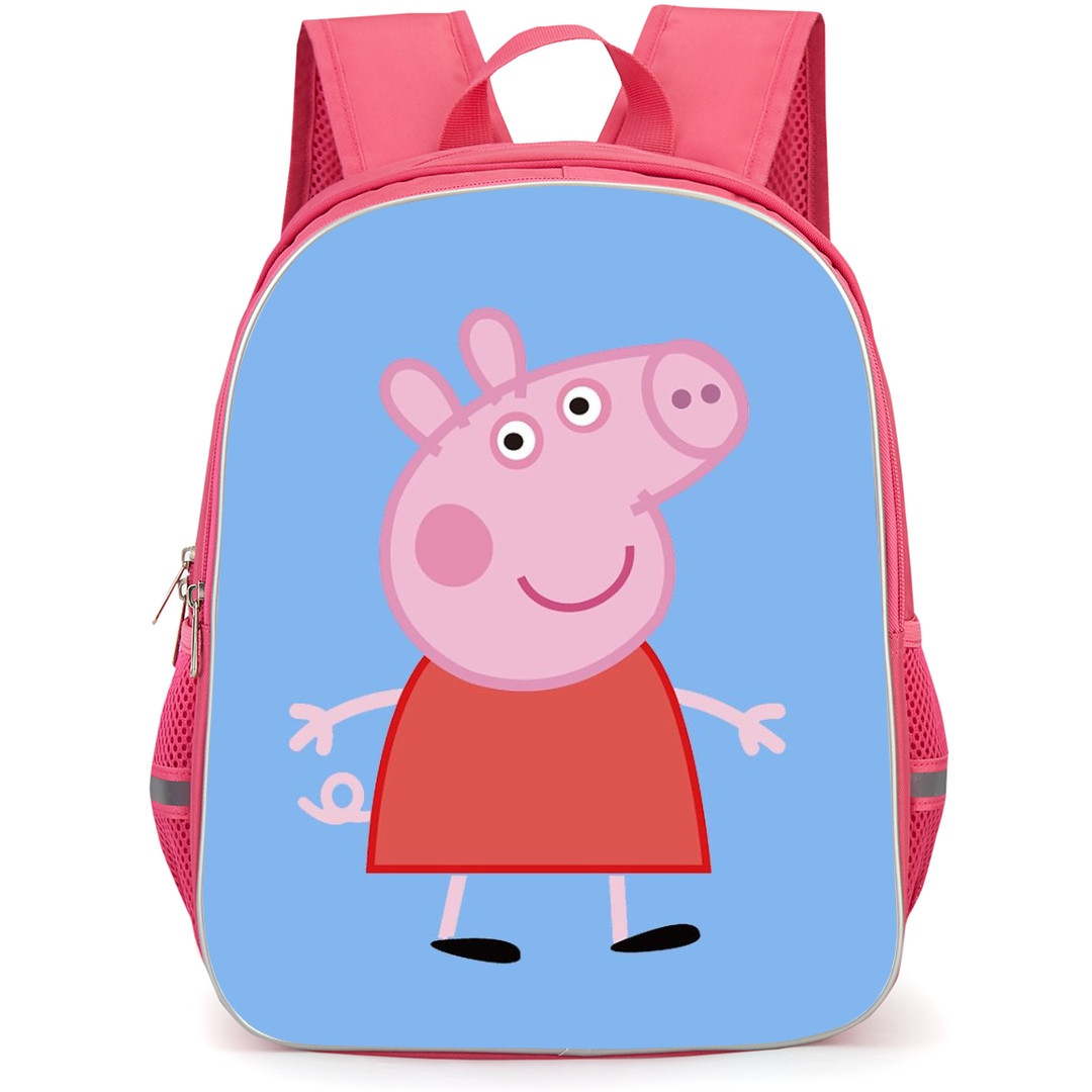 Peppa Pig School Backpack StudentPack - Peppa Pig Portrait Blue Background