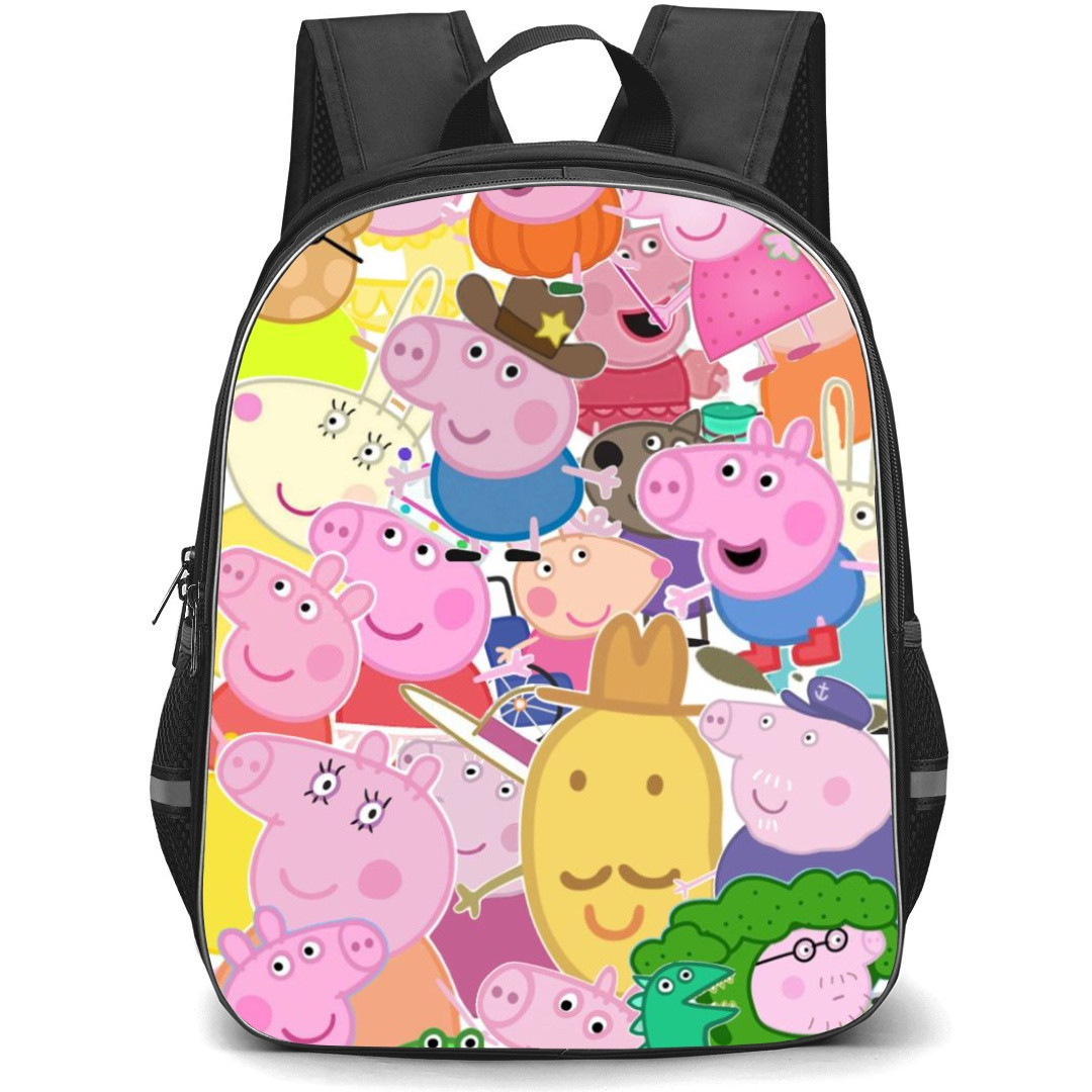 Peppa Pig School Backpack StudentPack - Sticker Art Collage