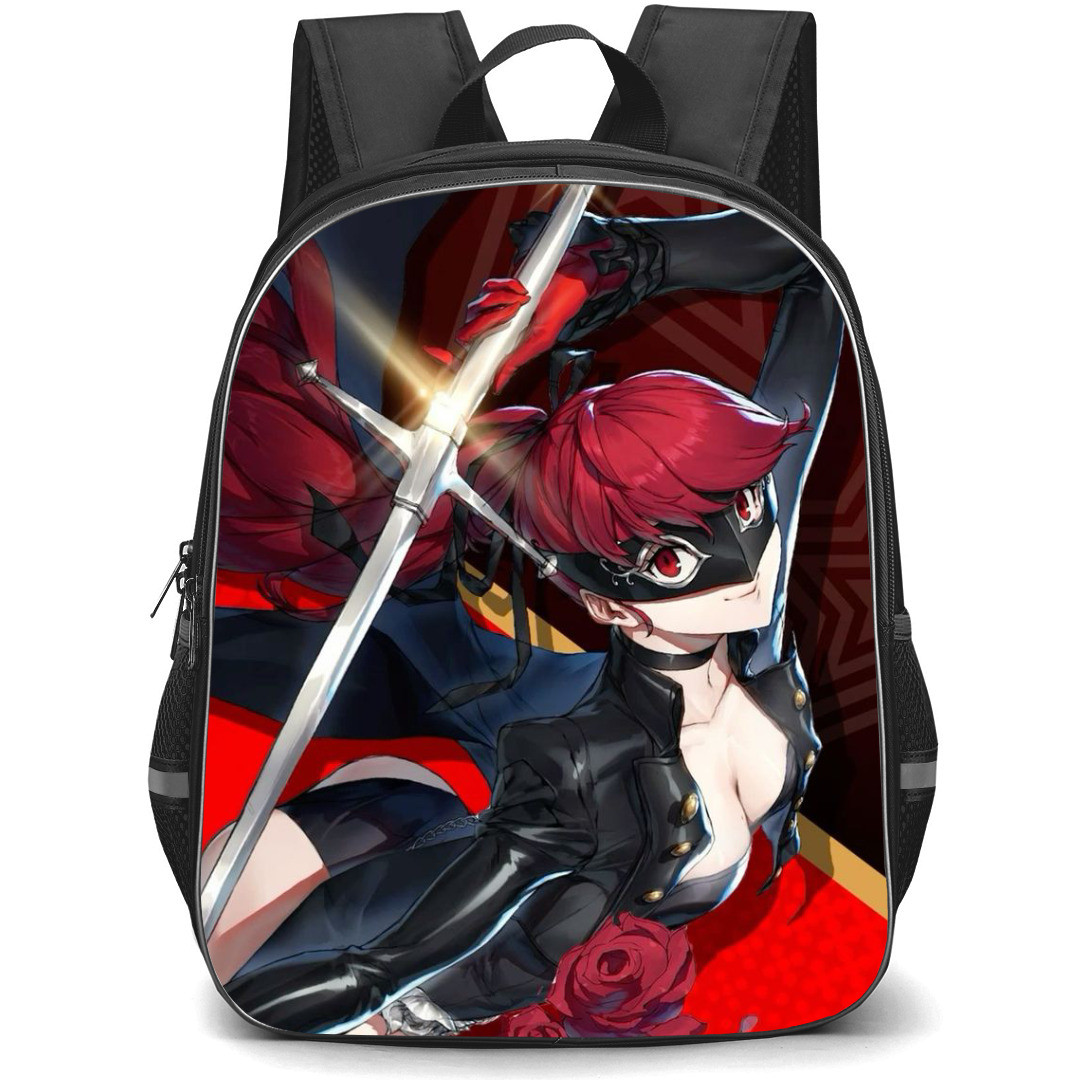 Persona 5 Kasumi Yoshizawa Backpack StudentPack - Kasumi Yoshizawa Red Roses Star Background