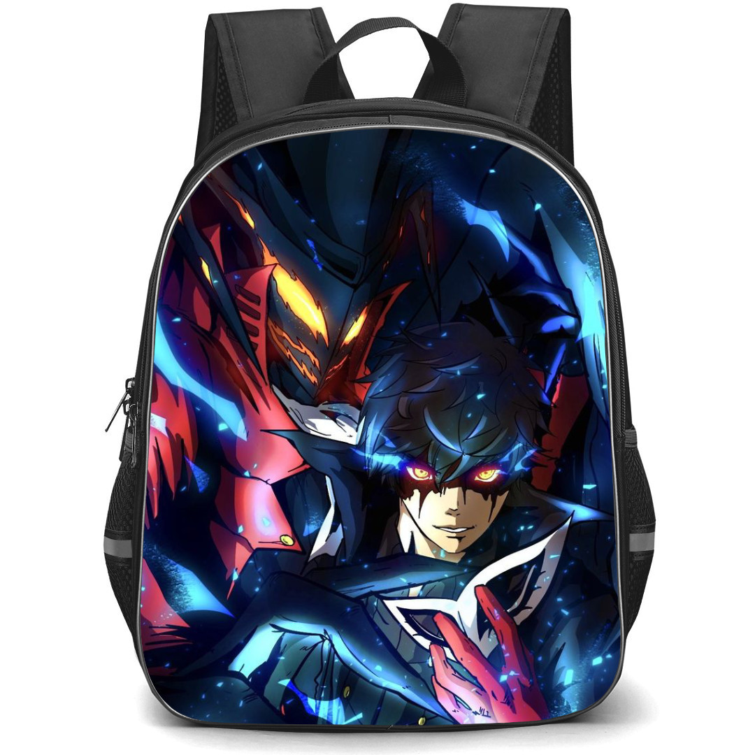 Persona 5 Ren Amamiya Backpack StudentPack - Ren Amamiya Blue Lighting Evil Background