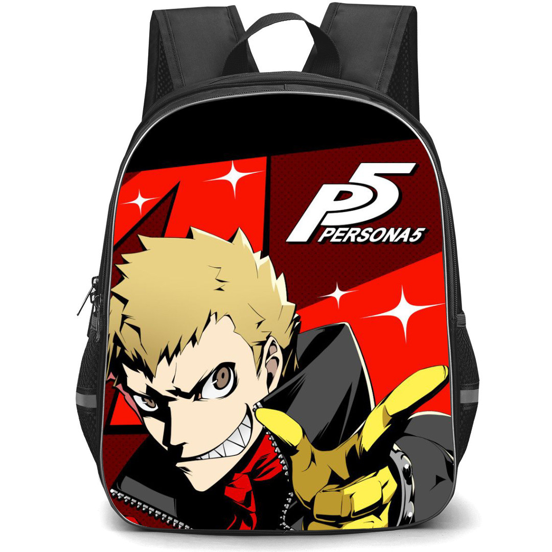 Persona 5 Ryuji Sakamoto Backpack StudentPack - Ryuji Sakamoto Pointing Red Background