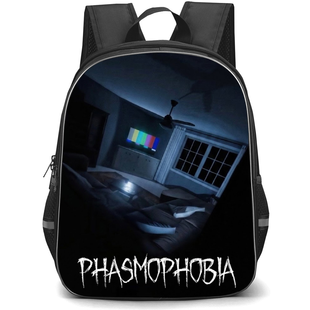 Phasmophobia Backpack School Bag StudentPack - Phasmophobia Living Room Game Poster