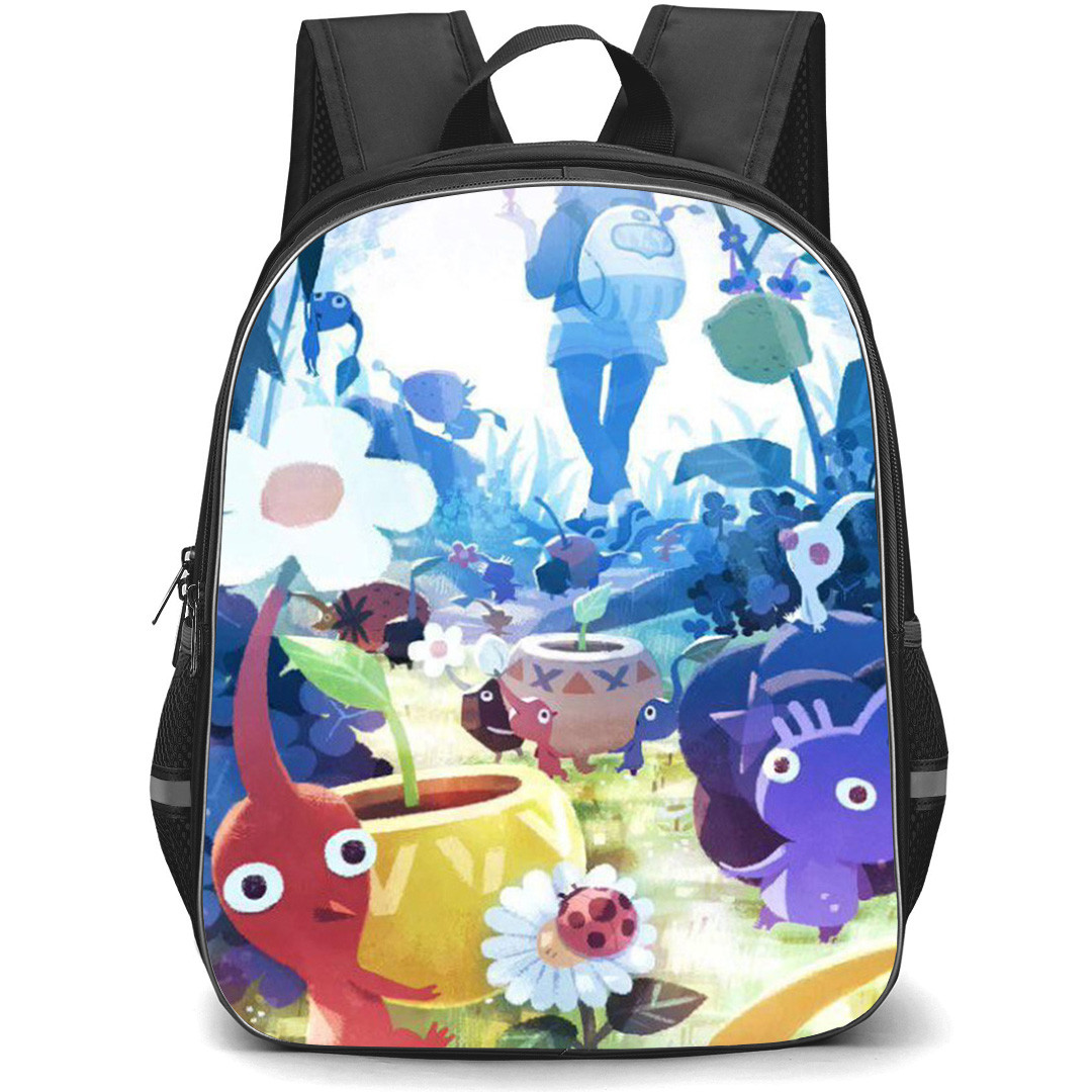 Pikmin Backpack School Bag StudentPack - Characters Carrying Plants Portrait Poster