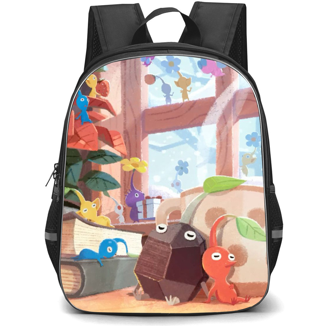 Pikmin Backpack School Bag StudentPack - Characters Chillin By The Window Illustration