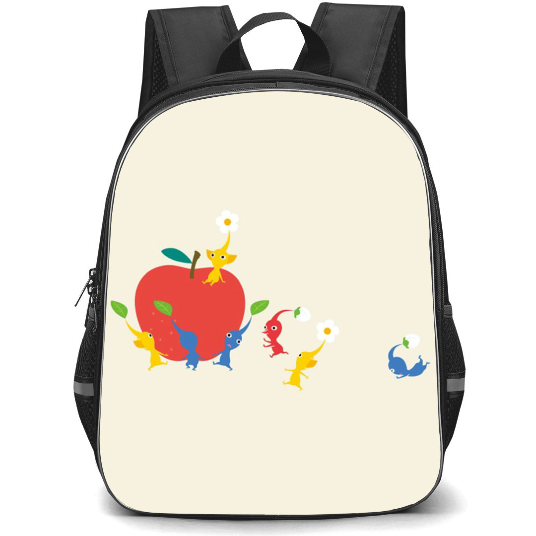 Pikmin Backpack School Bag StudentPack - Characters Happy Apple Beige Background