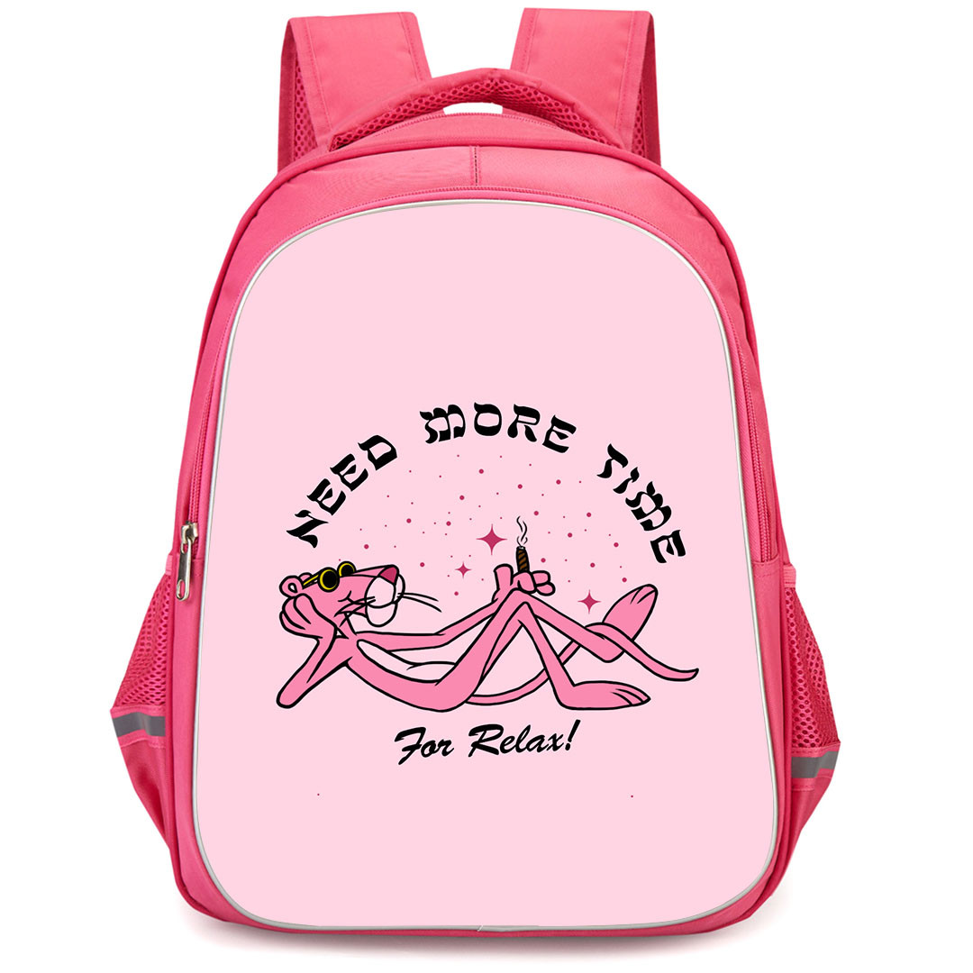 The Pink Panther Backpack StudentPack - The Pink Panther Need More Time For Relaxing Poster Pink Background