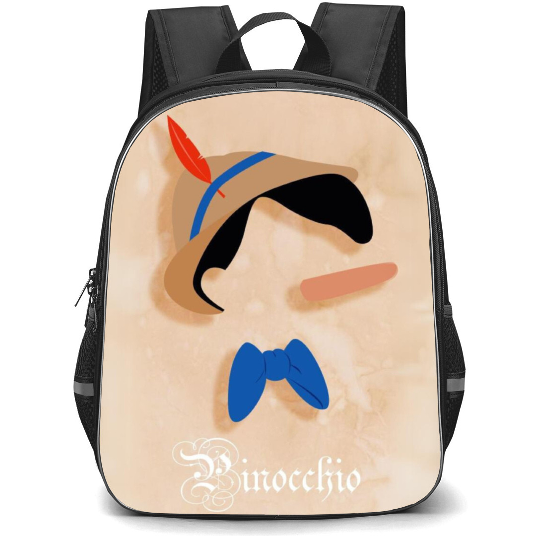 Pinocchio Backpack StudentPack - Head Vector Art In Beige Background