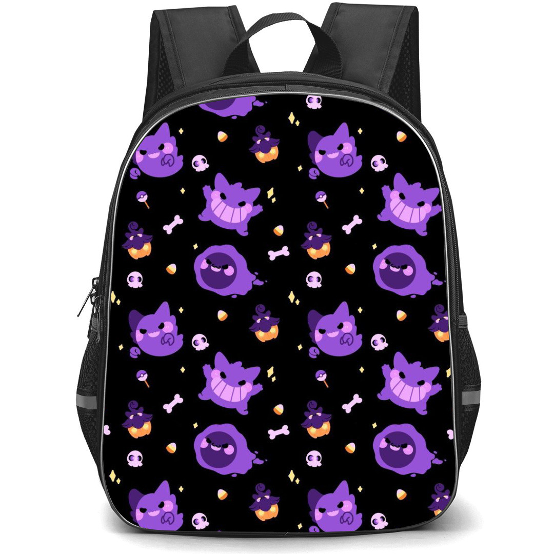 Pokemon Backpack StudentPack - Ghost Element Pattern Black Background