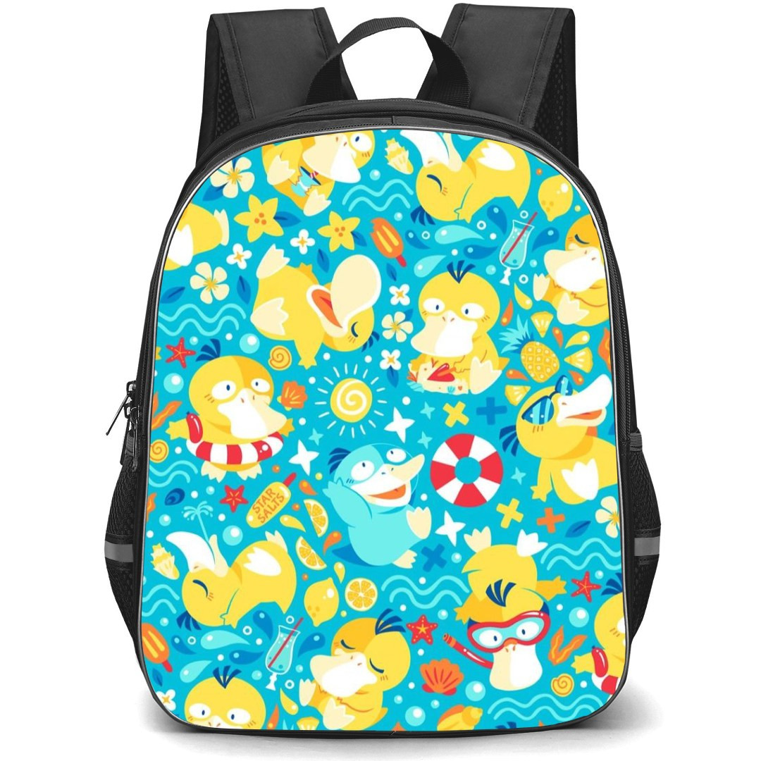 Pokemon Psyduck Backpack StudentPack - Psyduck Pattern Water Background