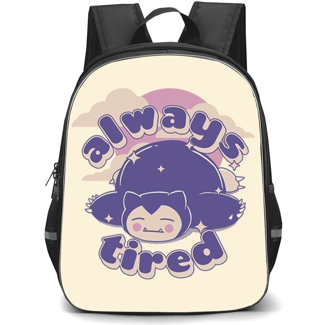 Pokemon Snorlax Backpack StudentPack - Snorlax Always Tired Cartoon Art