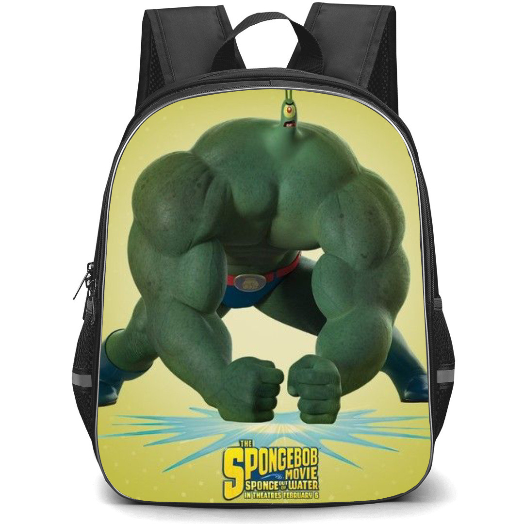 Plankton Backpack StudentPack - Super Buff Plankton Illustration Art Sticker