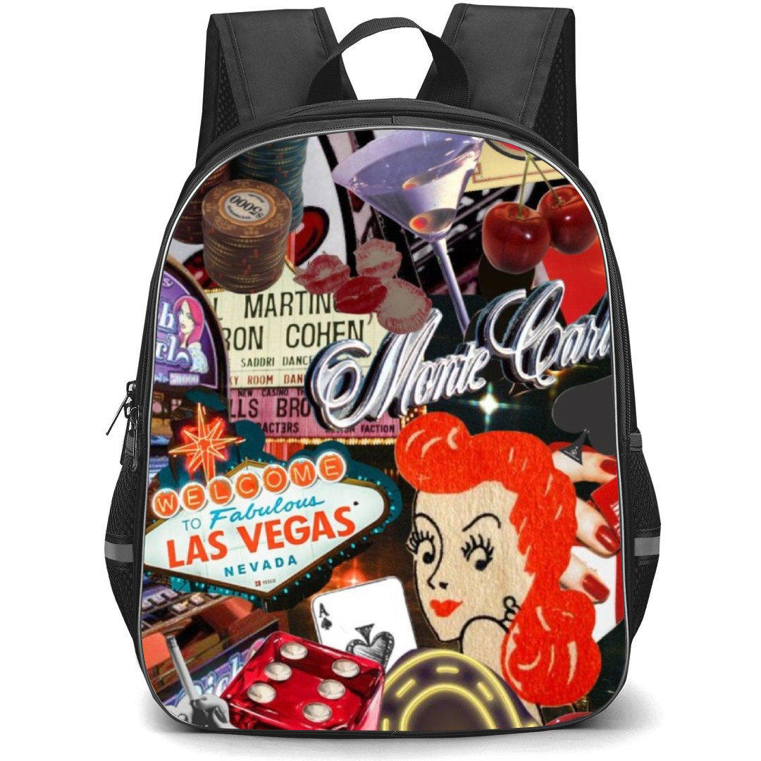 Poker Backpack Student Pack - Gambling Dice and Cards Stock Illus