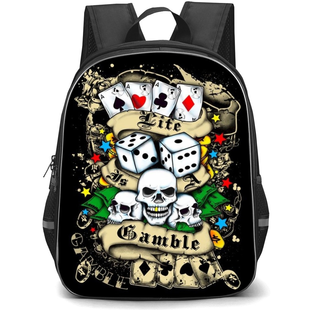 Poker Backpack Student Pack - Poker Biting Money Sketch